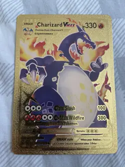 Pokemon Charizard VMAX Gold Foil Fan Art Card - Image 1
