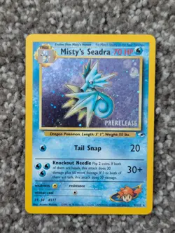 Misty's Seadra (Prerelease) 009/132 Promo Holo Pokemon TCG Vintage Card - Image 1