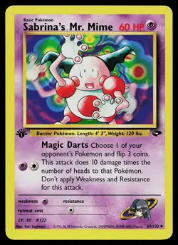 Pokemon Card - Sabrina's Mr. Mime Gym Challenge 59/132 Uncommon 1st Edition - Image 1