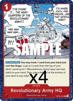 4X One Piece Card Game Revolutionary Army HQ OP05-021 Uncommon NM - Image 1