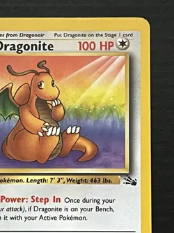 Pokemon TCG Dragonite Fossil 19/62 Non-Holo Unlimited Rare Card - Image 3