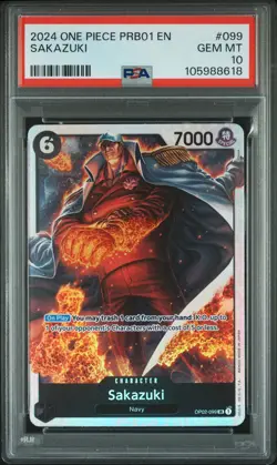 2024 ONE PIECE PRB01-PREMIUM BOOSTER ONE PIECE CARD THE BEST SAKAZUKI PSA 10 - Image 1