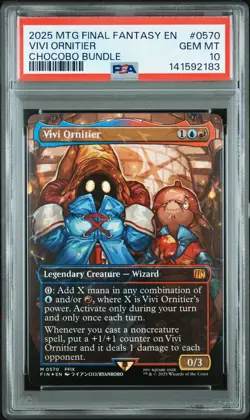 2025 MAGIC THE GATHERING FINAL FANTASY CHOCOBO BUNDLE #0570 VIVI ORNITIER PSA 10 - Image 1