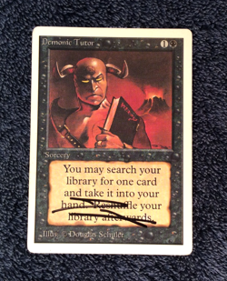 DEMONIC TUTOR UNLIMITED uncommon Magic the Gathering Hand Signed - Image 4