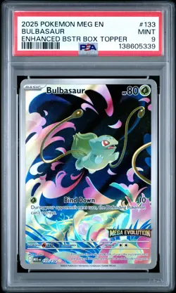 2025 POKEMON MEG EN-MEGA EVOLUTION ENHANCED BOOSTER BOX TOPPER BULBASAUR PSA 9 - Image 1