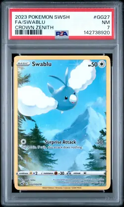 2023 POKEMON SWORD & SHIELD CROWN ZENITH #GG27 FULL ART/SWABLU PSA 7 - Image 1
