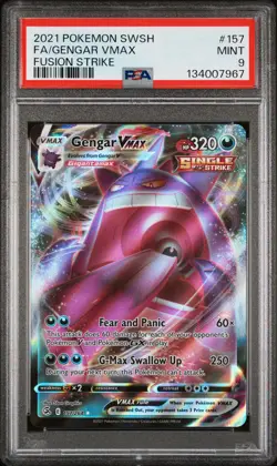 2021 POKEMON SWORD & SHIELD FUSION STRIKE #157 FULL ART/GENGAR VMAX PSA 9 - Image 1