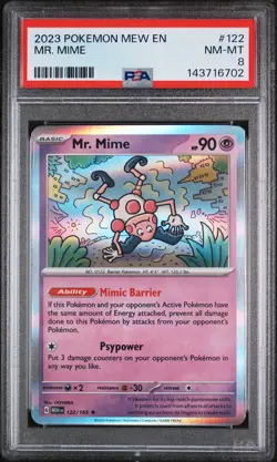 2023 POKEMON MEW EN-151 #122 MR. MIME PSA 8 - Image 1