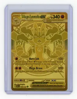 Pokemon TCG Mega Lucario Ex 188/132 Gold Hyper Rare Mega Evolutions NM/M English - Image 1