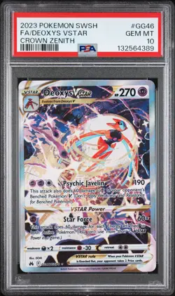 2023 POKEMON SWORD & SHIELD CROWN ZENITH #GG46 FULL ART/DEOXYS VSTAR PSA 10 - Image 1
