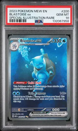 2023 POKEMON MEW EN-151 SPECIAL ILLUSTRATION RARE #200 BLASTOISE EX PSA 10 - Image 1
