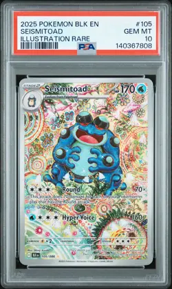 2025 POKEMON BLK EN-BLACK BOLT ILLUSTRATION RARE #105 SEISMITOAD PSA 10 - Image 1