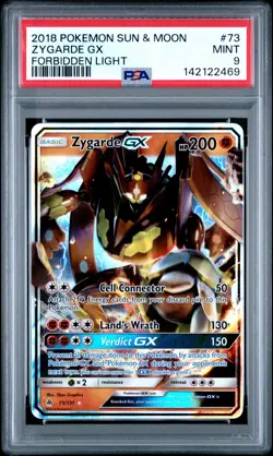2018 POKEMON SUN & MOON FORBIDDEN LIGHT #73 ZYGARDE GX PSA 9 - Image 1