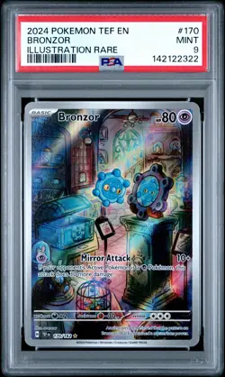 2024 POKEMON TEF EN-TEMPORAL FORCES ILLUSTRATION RARE #170 BRONZOR PSA 9 - Image 1