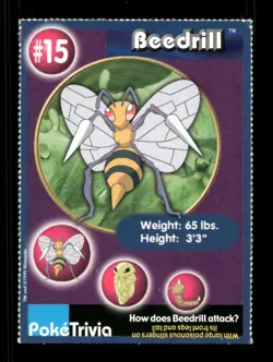 Pokemon 1999 Burger King Promo #15 Beedrill - Image 1
