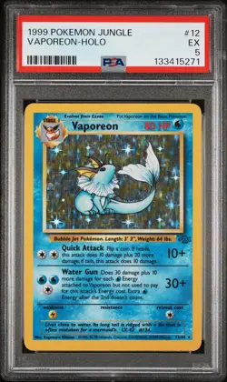 1999 POKEMON JUNGLE #12 VAPOREON-HOLO PSA 5 - Image 1