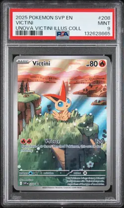 2025 POKEMON SVP PROMO UNOVA VICTINI ILLUSTRATION COLLECTION #208 VICTINI PSA 9 - Image 1