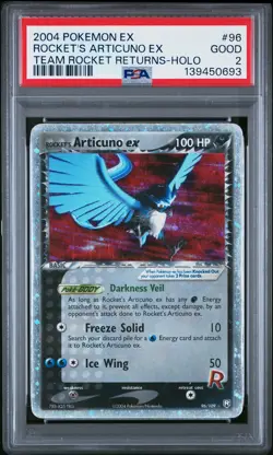 2004 POKEMON EX TEAM ROCKET RETURNS #96 ROCKET'S ARTICUNO EX-HOLO PSA 2 - Image 1