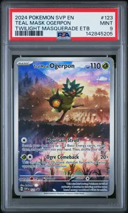2024 POKEMON SVP EN-SV BLACK STAR PROMO #123 TEAL MASK OGERPON PSA 9 - Image 1