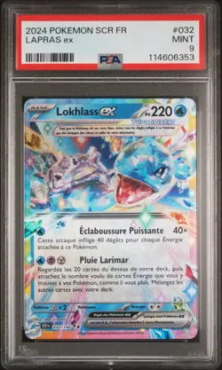 2024 POKEMON FRENCH SCR FR-STELLAR CROWN #032 LAPRAS EX PSA 9 - Image 1