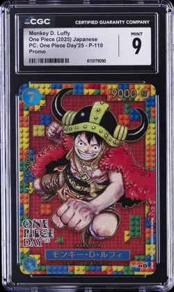 2025 ONE PIECE JAPANESE PC: ONE PIECE DAY '25 PROMO #P-110 MONKEY D LUFFY CGC 9 - Image 1