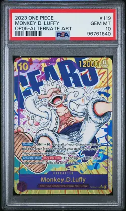 2023 ONE PIECE OP05-AWAKENING OF THE NEW ERA ALT ART #119 MONKEY D. LUFFY PSA 10 - Image 1