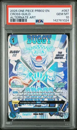 2025 ONE PIECE PRB02-PREMIUM BOOSTER ALTERNATE ART #057 CROSS GUILD PSA 10 - Image 1