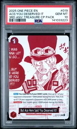 2025 ONE PIECE 3RD ANNIVERSARY! #019 BUT ACE HERE SAID YOU DESERVED IT!! PSA 10 - Image 1