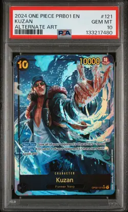2024 ONE PIECE PRB01-PREMIUM BOOSTER ALTERNATE ART #121 KUZAN PSA 10 - Image 1