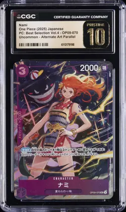 2025 ONE PIECE JAPANESE PC BEST SELECTION ALT ART #OP09-070 NAMI CGC 10 PRISTINE - Image 1