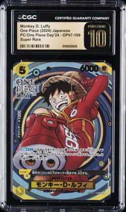 2024 ONE PIECE JPN PC ONE PIECE DAY 24 SUPER RARE MONKEY D LUFFY CGC 10 PRISTINE - Image 1