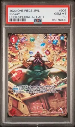 ONE PIECE PSA 10 BUGGY SPECIAL ALT ART JAPANESE OP06-WINGS OF THE CAPTAIN #008 - Image 1