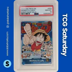 2023 ONE PIECE EN #P-033 MONKEY D. LUFFY EVENT PACK VOLUME 2 PSA 10 - Image 1