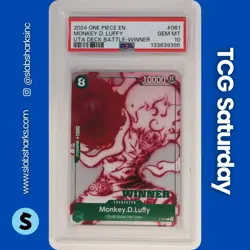 2024 ONE PIECE EN #P-061 MONKEY D. LUFFY UTA DECK BATTLE WINNER PSA 10 - Image 1
