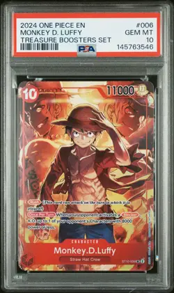 2024 ONE PIECE PROMOS TREASURE BOOSTERS SET #006 MONKEY D. LUFFY PSA 10 - Image 1