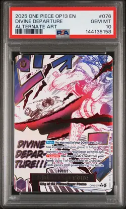 2025 ONE PIECE OP13-CARRYING ON HIS WILL ALTERNATE ART DIVINE DEPARTURE PSA 10 - Image 1