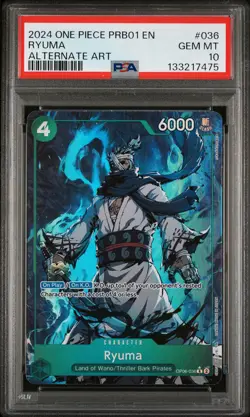 2024 ONE PIECE PRB01-PREMIUM BOOSTER ALTERNATE ART #036 RYUMA PSA 10 - Image 1