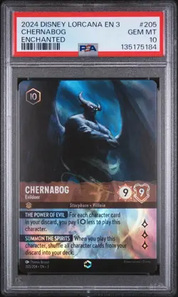 2024 DISNEY LORCANA EN 3-INTO THE INKLANDS ENCHANTED CHERNABOG - EVILDOER PSA 10 - Image 1
