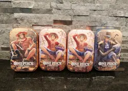 Bandai One Piece Card Game Tin Pack Set Vol. 2 [lot of 4] New, Factory Sealed - Image 1