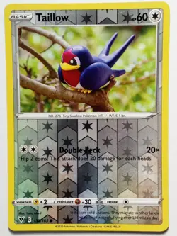 REVERSE HOLO Taillow 133/185 NM - Yuka Morii Clay - Vivid Voltage Pokemon Card - Image 1