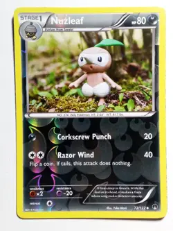 REVERSE HOLO Nuzleaf 72/122 NM - Yuka Morii Clay - XY Breakpoint Pokemon Card - Image 1