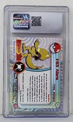 CGC 8 Abra #63 1999 Pokemon Topps Series 1 - 2nd Print Black Label Graded Card - Image 4