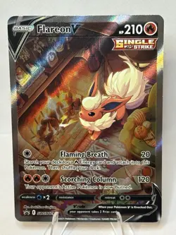 Pokemon TCG Flareon v SWSH179 Sword & Shield Promo Card Holo NM Condition - Image 1