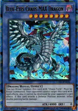 BLUE EYES CHAOS MAX DRAGON HOLO YuGiOh YU GI OH Custom Anime Collectible Card - Image 1