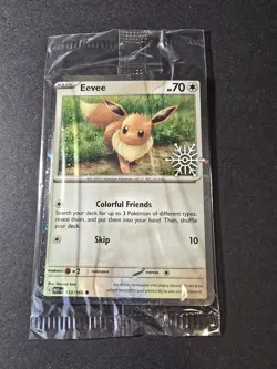 SEALED Eevee 133/165 Holiday Calendar Snowflake Stamped Cosmos Holo Pokemon Card - Image 1