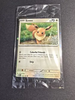 SEALED Eevee 133/165 Holiday Calendar Snowflake Stamped Cosmos Holo Pokemon Card - Image 2