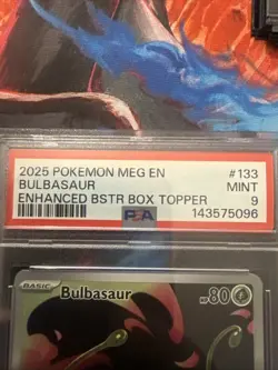 Pokemon TCG Bulbasaur Enhanced Mega Evolution Promo Card 133/132, PSA 9 - Image 2