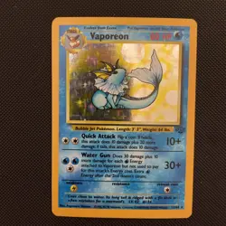 Pokemon TCG Vaporeon Holo Rare Unlimited Card 12/64 Jungle LP - Image 1
