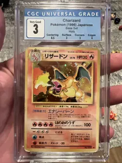 1999 TCG Pokemon Charizard Base Set Holo Rare Card No.006 Japanese Edition CGC 3 - Image 1