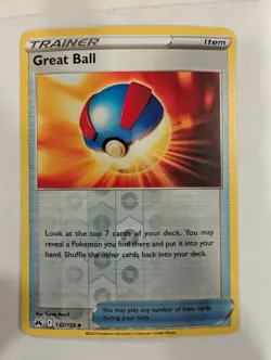Great Ball 132/159 - Crown Zenith Reverse Pokemon Holo Foil Nice! - Image 1